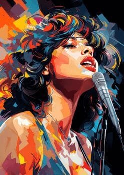 Girl Singing Metal Poster