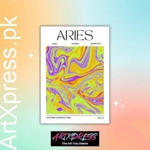 Aries Star Sign Abstract Metal Poster