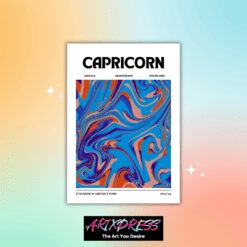 Capricon Star Sign Abstract Metal Poster