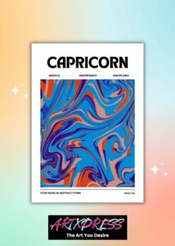 Capricon Star Sign Abstract Metal Poster