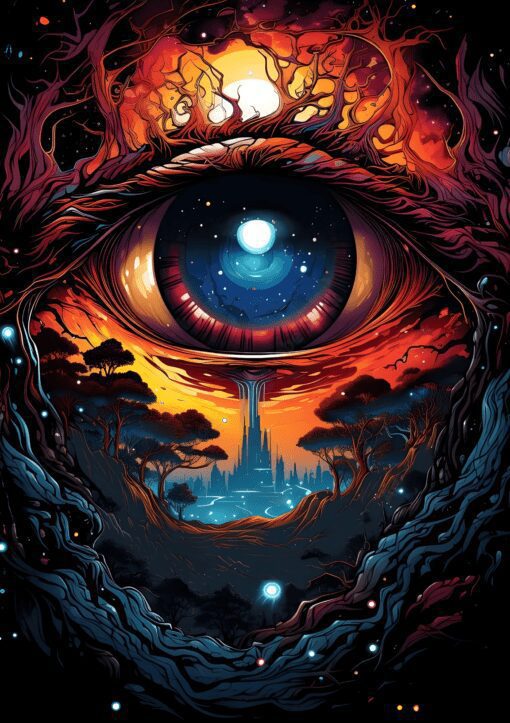 Eye Observing A City Metal Poster