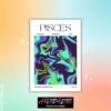 Pisces Star Sign Abstract Metal Poster
