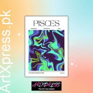 Pisces Star Sign Abstract Metal Poster