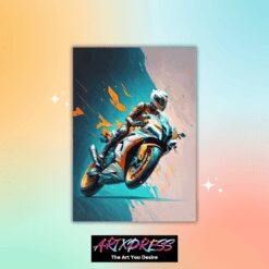 Racing Motorbike Metal Poster