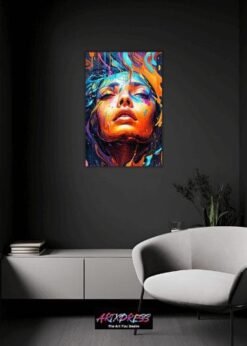 Glitch Effect With Distorted Lines | Metal Poster