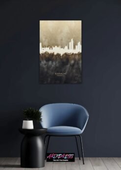 Karachi City Skyline | Metal Poster