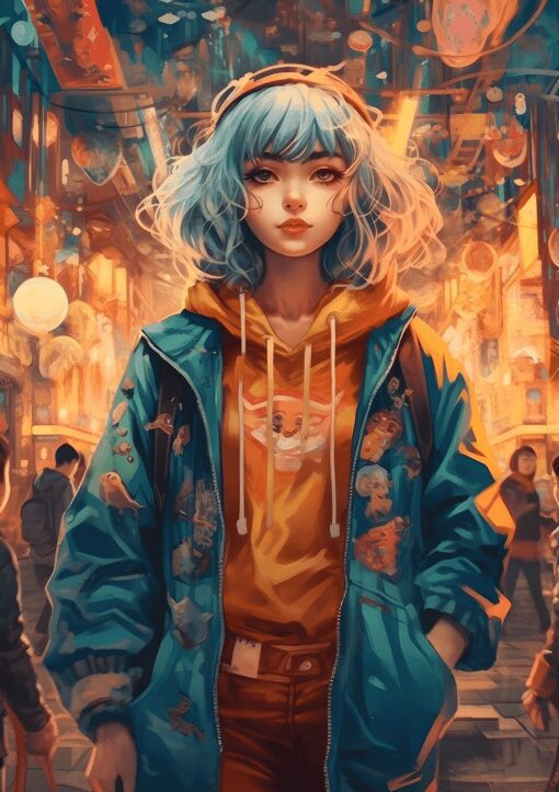 Influencer In Anime Style Metal Poster