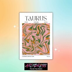 Taurus Star Sign Abstract Metal Poster