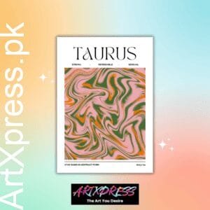 Taurus Star Sign Abstract Metal Poster