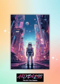 Cyberpunk City Metal Poster