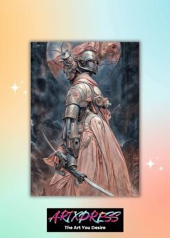 Robot Warrior Futuristic Metal Poster