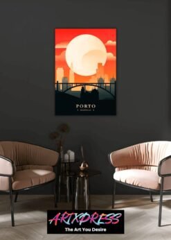 Porto City Brutalism Metal Poster