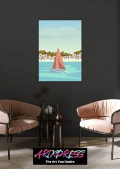 Saint Tropez France Metal Poster