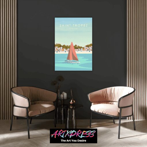 Saint Tropez France Metal Poster