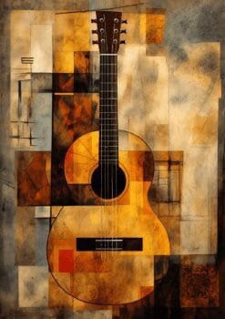 Guitar Abstract Metal Poster