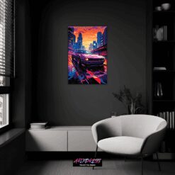 Purple Sport Car | Metal Poster