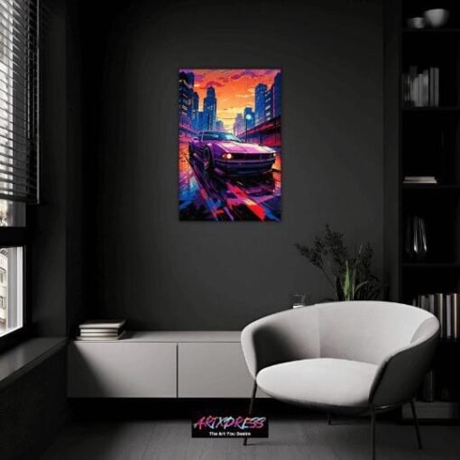 Purple Sport Car | Metal Poster