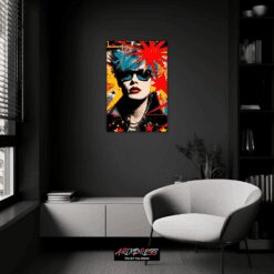 Punk Female Looking At A Camera | Metal Poster