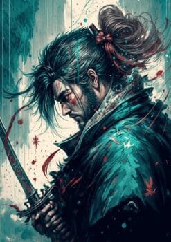 Samurai Warrior Metal Poster