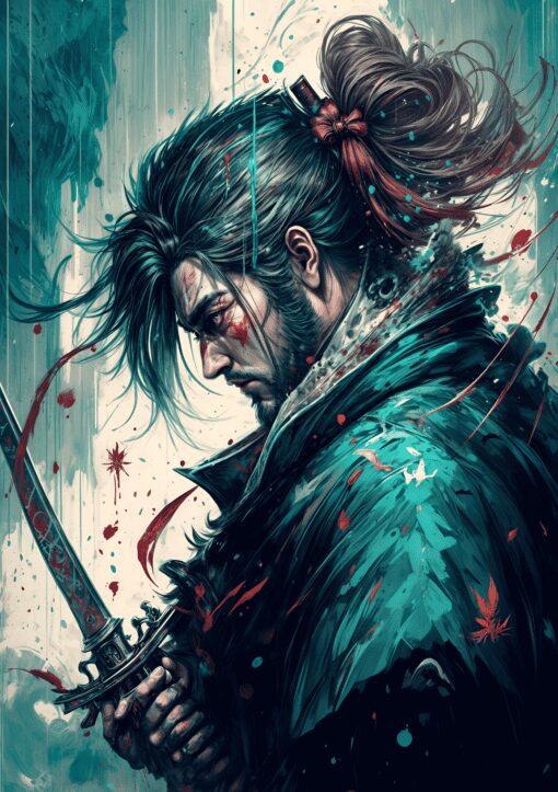 Samurai Warrior Metal Poster