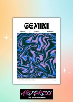 Gemini Star Sign Abstract Metal Poster