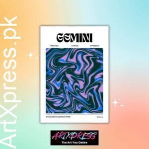 Gemini Star Sign Abstract Metal Poster