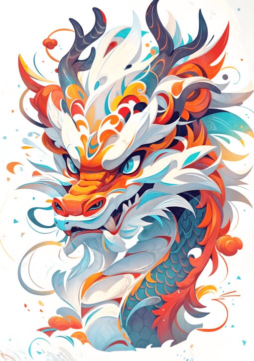 Colorful Dragon Metal Poster