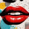 Redlips Pop Art Metal Poster