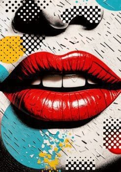 Redlips Pop Art Metal Poster