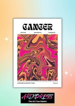 Cancer Star Sign Abstract Metal Poster