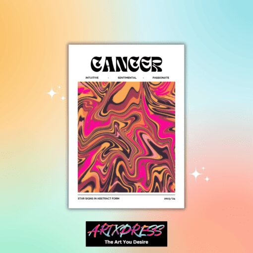 Cancer Star Sign Abstract Metal Poster