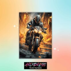 Motorcyclist Metal Poster