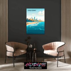 Australia Gold Coast Skyline Metal Poster