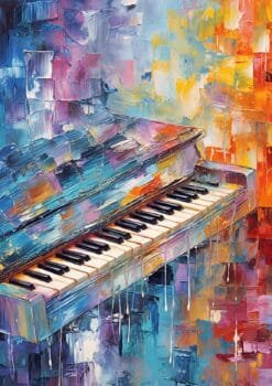 Piano Abstract Metal Poster