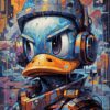 Cartoon Duck Metal Poster