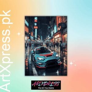 Drifting Car Metal Poster