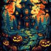 Halloween Illustration Metal Poster