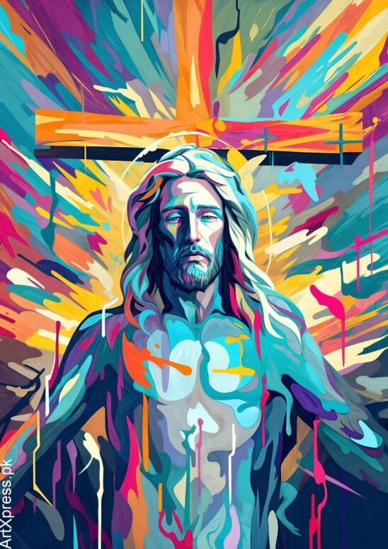 Jesus Christ On CrossMetal Poster
