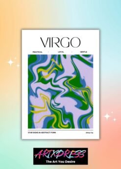 Virgo Star Sign Abstract Metal Poster