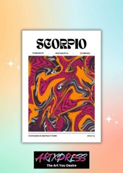 Scorpio Star Sign Abstract Metal Poster