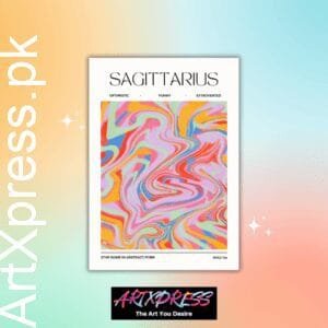 Sagittarius Star Sign Abstract Metal Poster