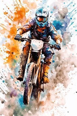 Adrenaline Pumped Biker | Metal Poster