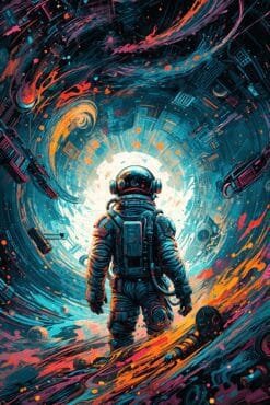 Astronaut In Vortex | Metal Poster