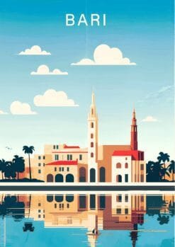 Bari City Italy Metal Poster