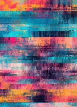 Blue Glitchy With Copyspace | Metal Poster