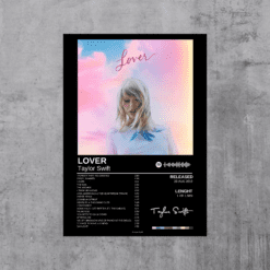 Taylor Swift (Lover Album Cover)-Black Metal Poster