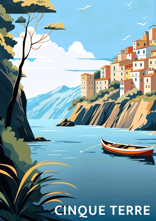 Cinque Terre Italy Metal Poster