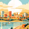 Edmonton City Canada Metal Poster