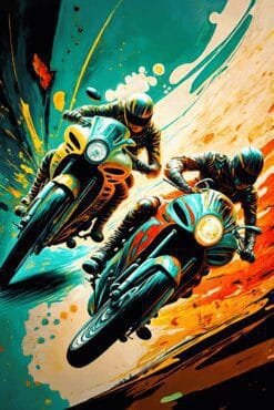 Exciting Motorbike Racing | Metal Poster