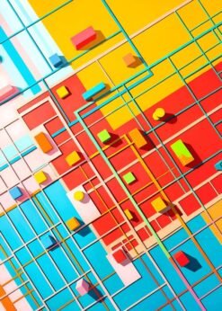 Geometric Shapes And Net | Metal Poster